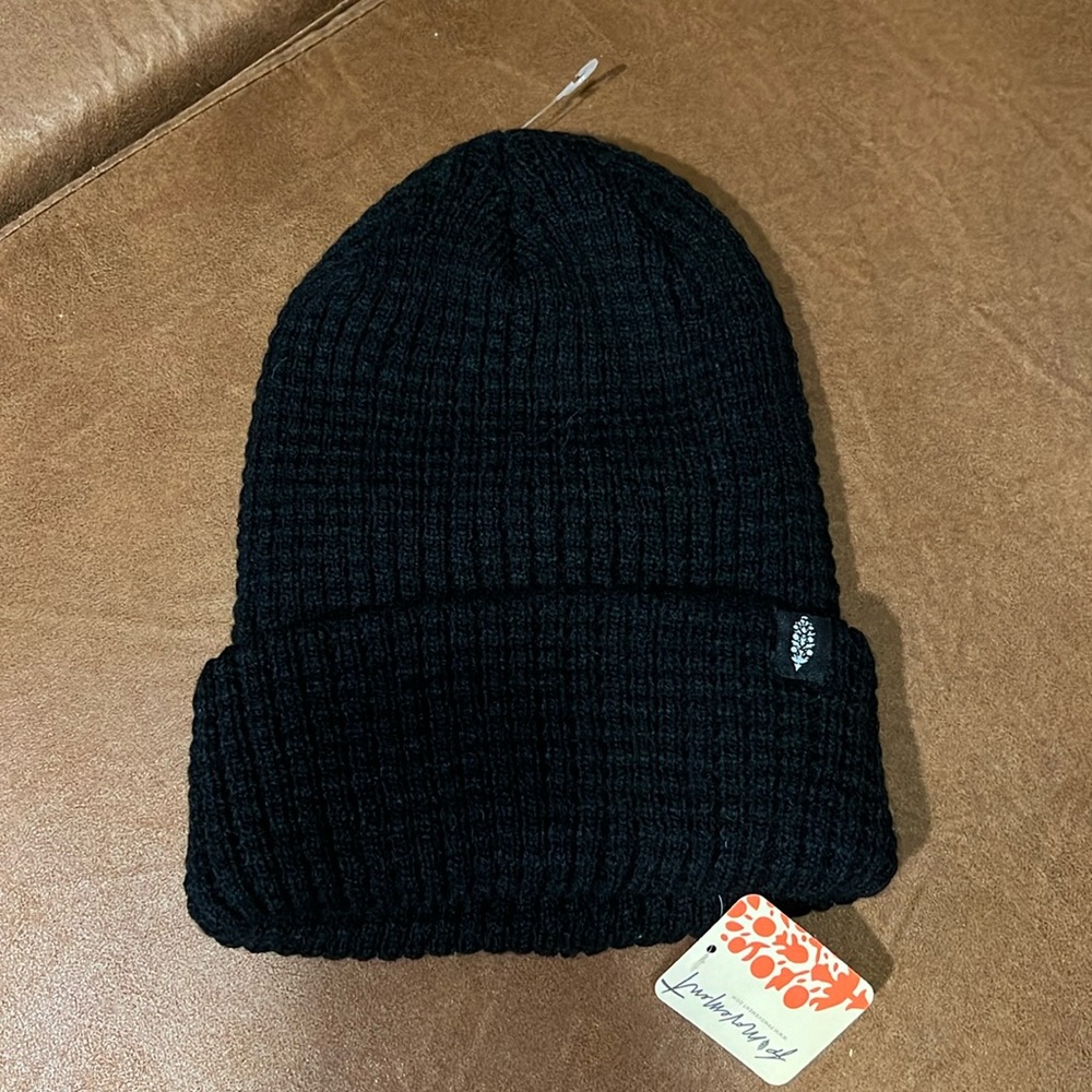 Free People Movement O/S  unisex Black Beanie Hat